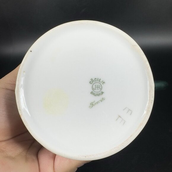 HR Cacilie Bavaria Germany Pitcher Jug Gold Trim Floral Pattern Favorite Marked - Picture 7 of 14